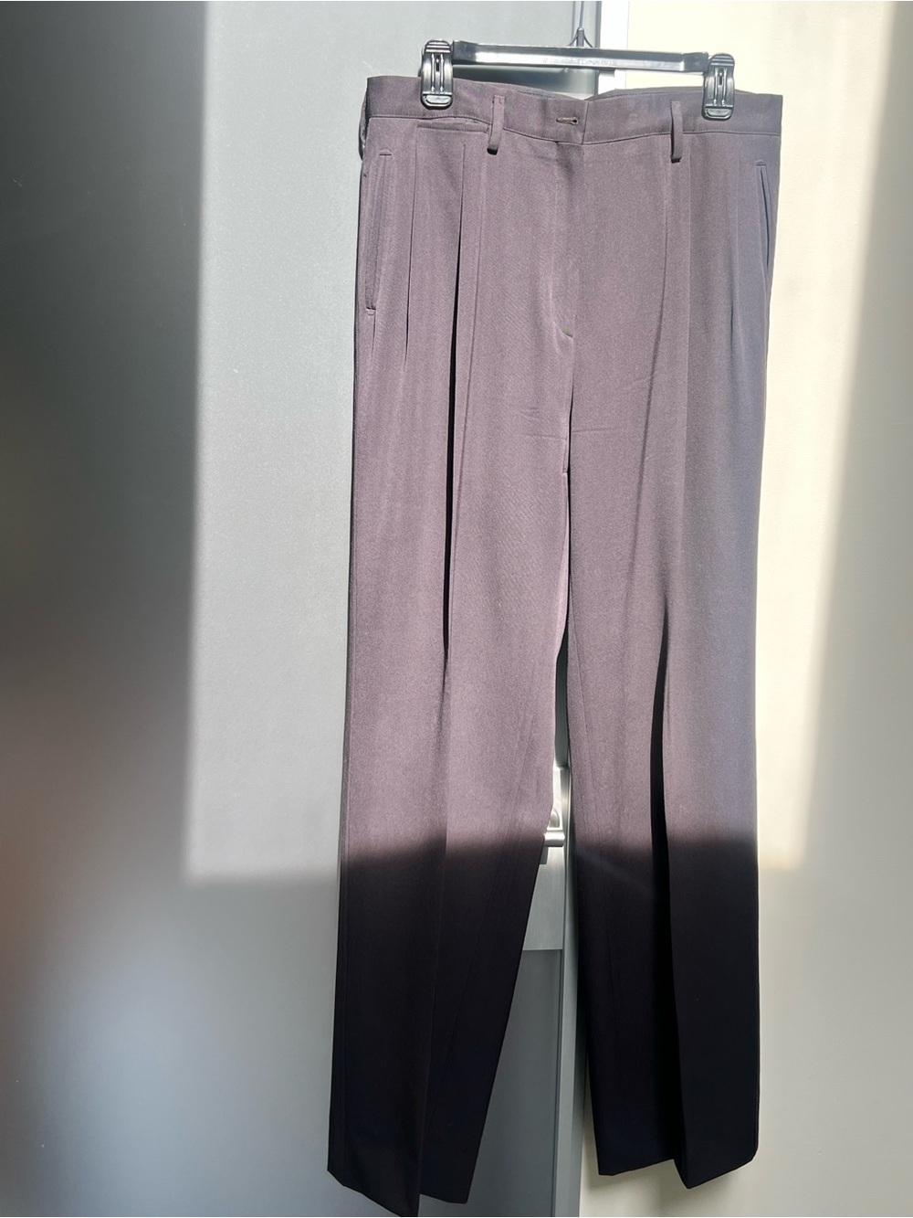 Made in Italy dressy pants dark brown, pleated straight legs,perfect condition